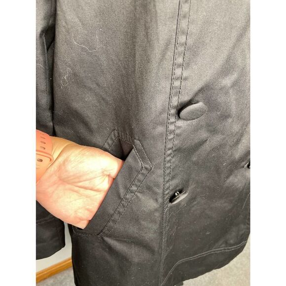 H&M Jacket 12 Black Double Breasted Long Line Collared Pintuck Long Sleeve Lined - Picture 5 of 8